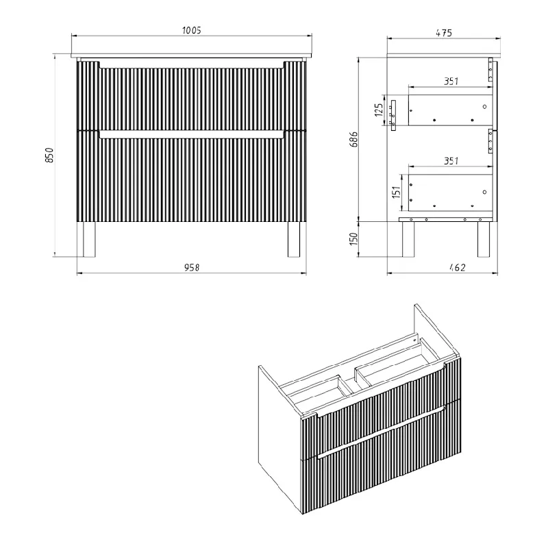 Тумба с раковиной подвесная Dreja Euphoria 100 см, белый