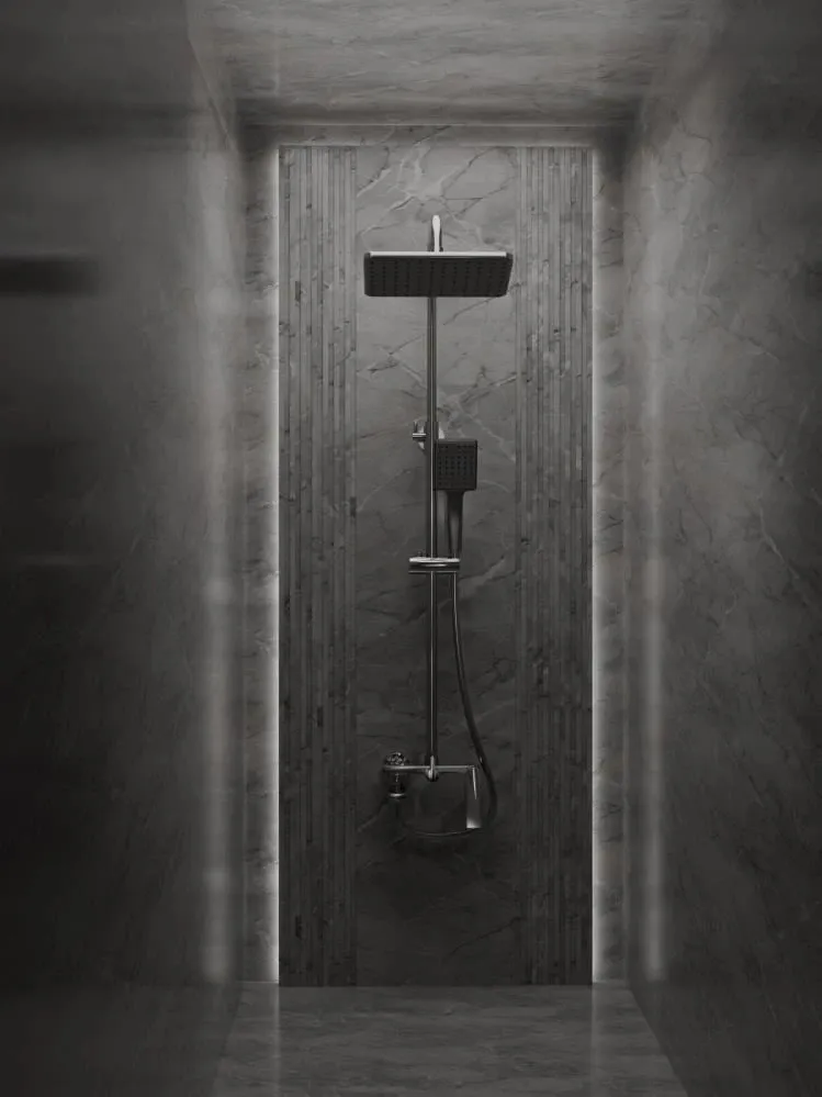 Душевая система Knotlor KN-62/GM, вороненая сталь