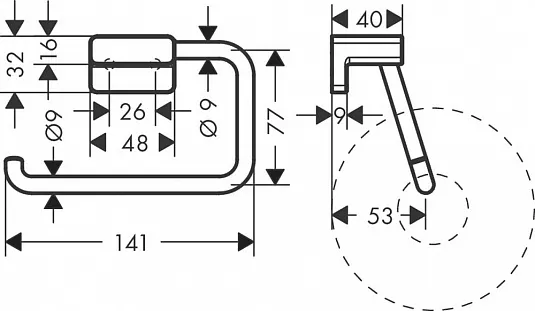 Держатель для туалетной бумаги открытый HANSGROHE AddStoris Белый матовый (41771700)