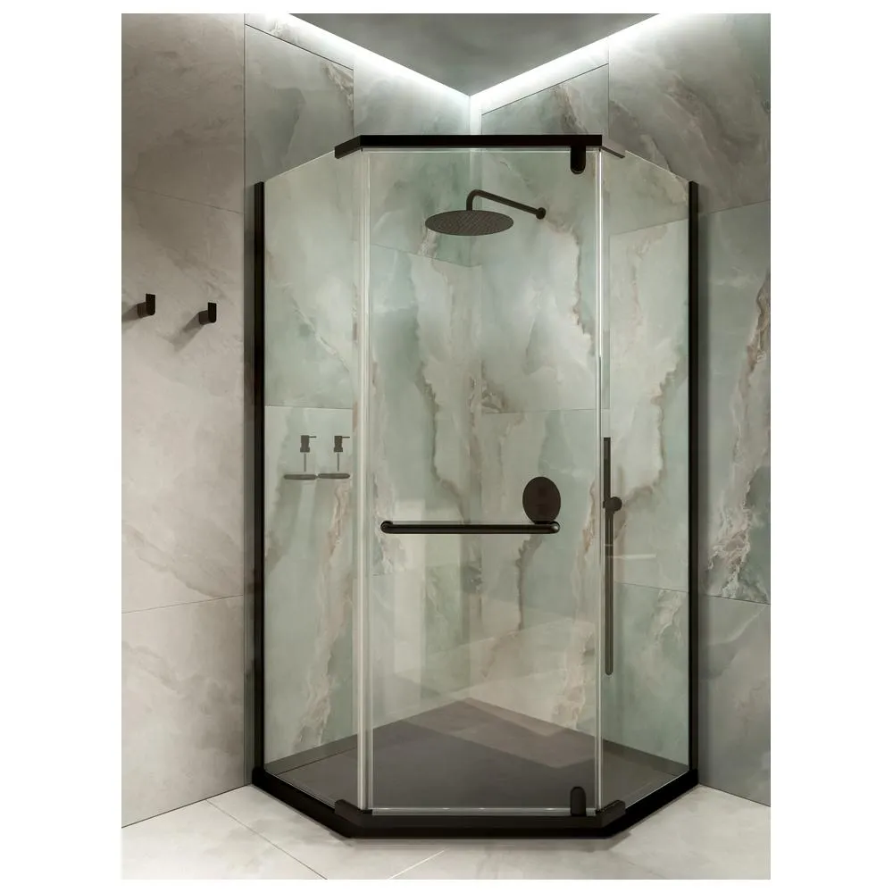 Душевой уголок Knotlor FCD100CG0BL 5-тиугольный 100х100х200, черный