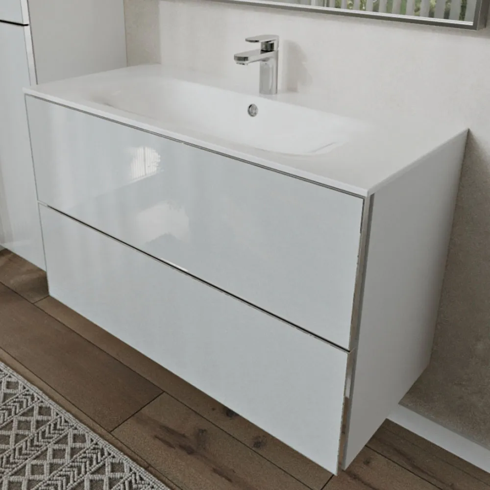 Тумба с раковиной подвесная (100см) Terminus Vega VEG101002900301OSL, белый