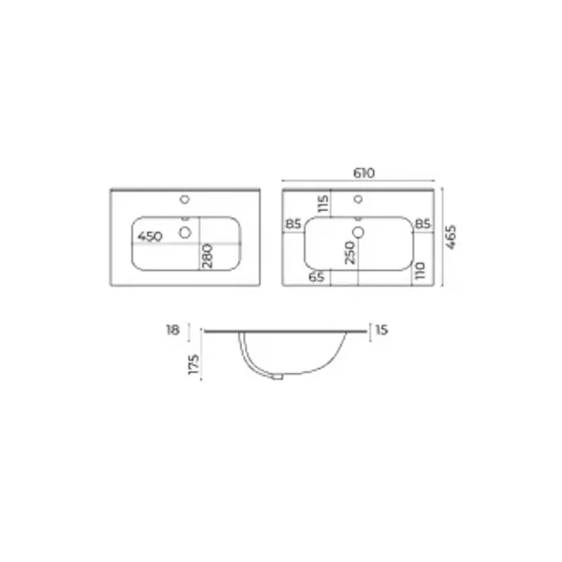 Раковина-столешница La Fenice Slim Line 60 FNC-06-TER-60