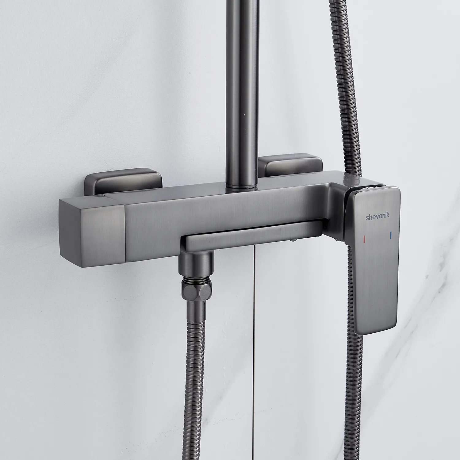 Душевая система Shevanik S8936T, оружейная сталь