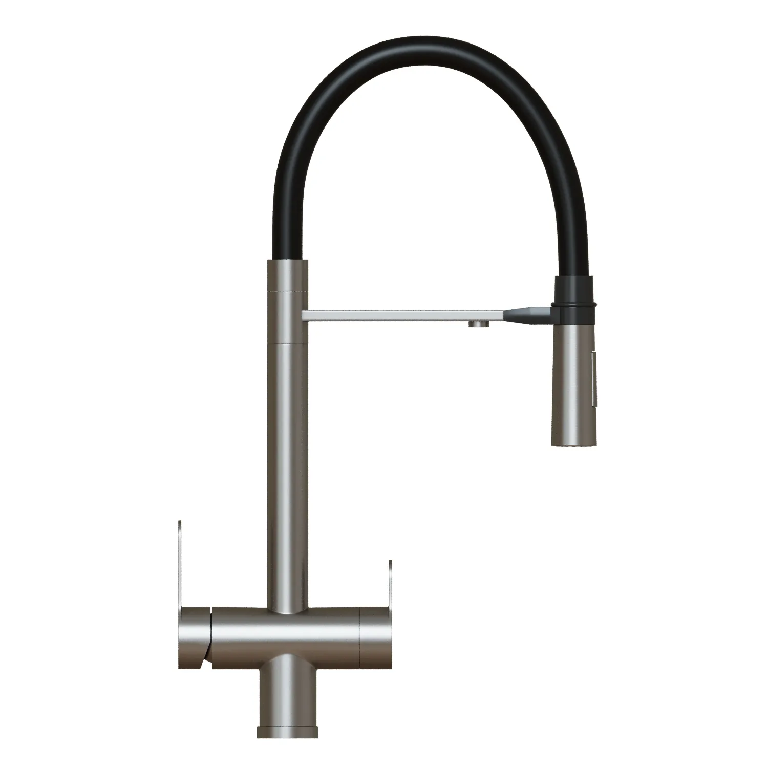 Смеситель для кухни 35k MIXLINE МЛНС-0401/MLSS-0401 ЧЕРНЫЙ гиб.из.магнит,под.к фильтру,п/гайку САТИН (556013)