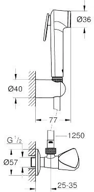 Душ гигиенический Grohe Tempesta-F 27514001 хром
