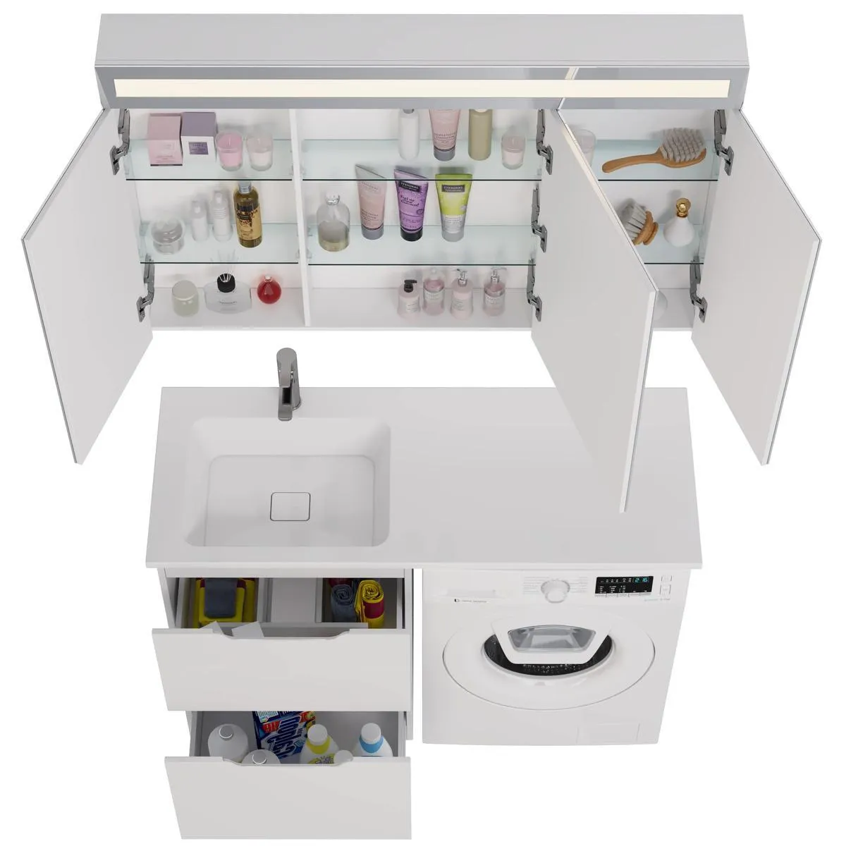 Тумба с раковиной напольная Dreja Bona 60 см, белый