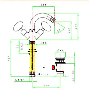 Смеситель для биде Nicolazzi Cristallo Di Rocca, Gold (2134 GO 09C Cristallo di Rocca)