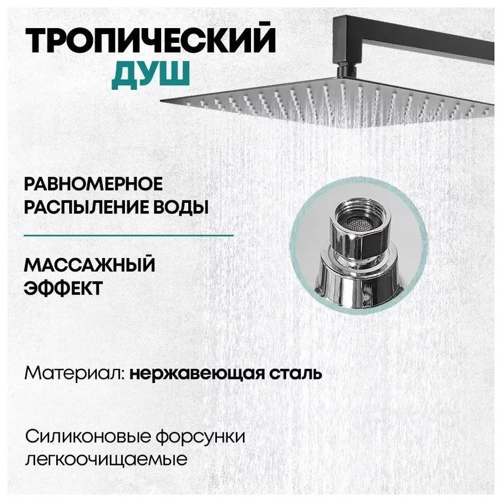 Душевая система встраиваемая Grocenberg GB5007BL, черный