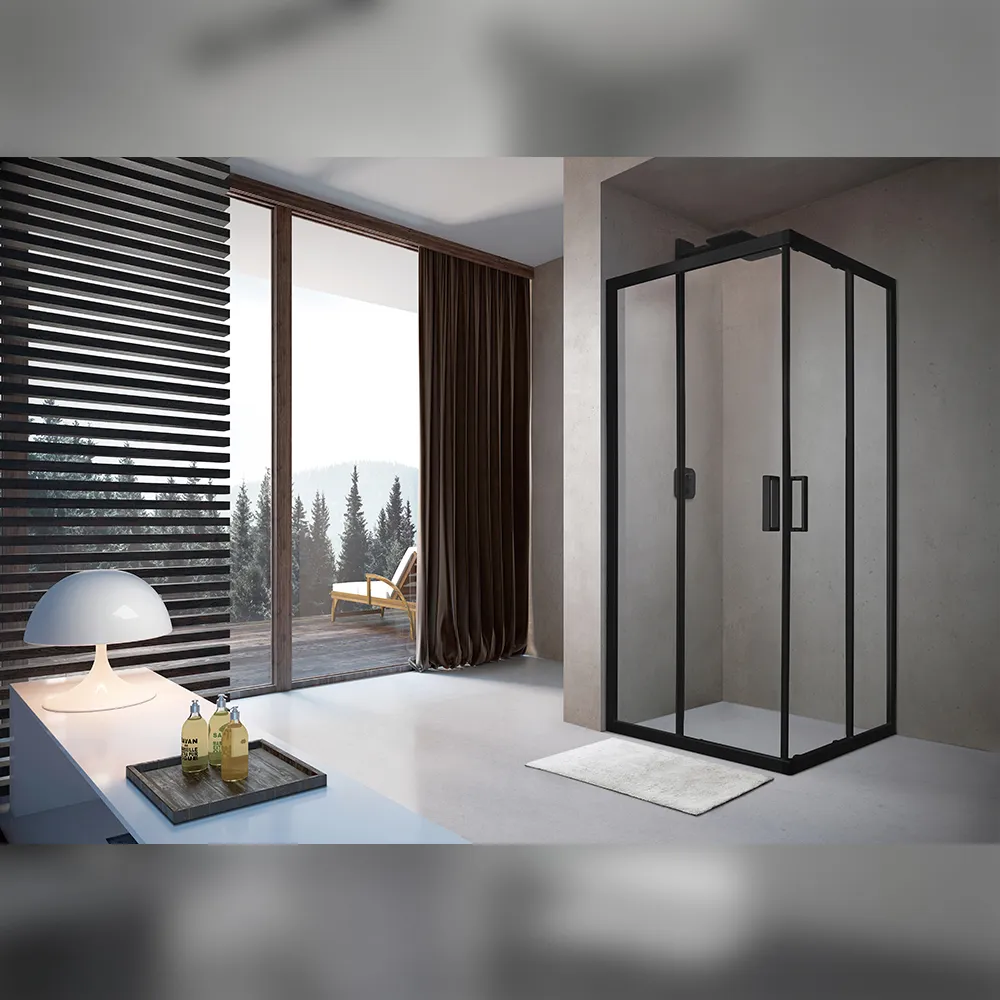 Душевой уголок Terminus Соренто квадрат 90х90х200, черный