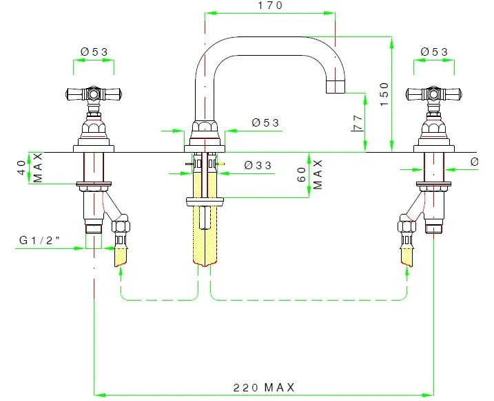 Смеситель для раковины Nicolazzi Agora, хром (2318TC CR 05IN)