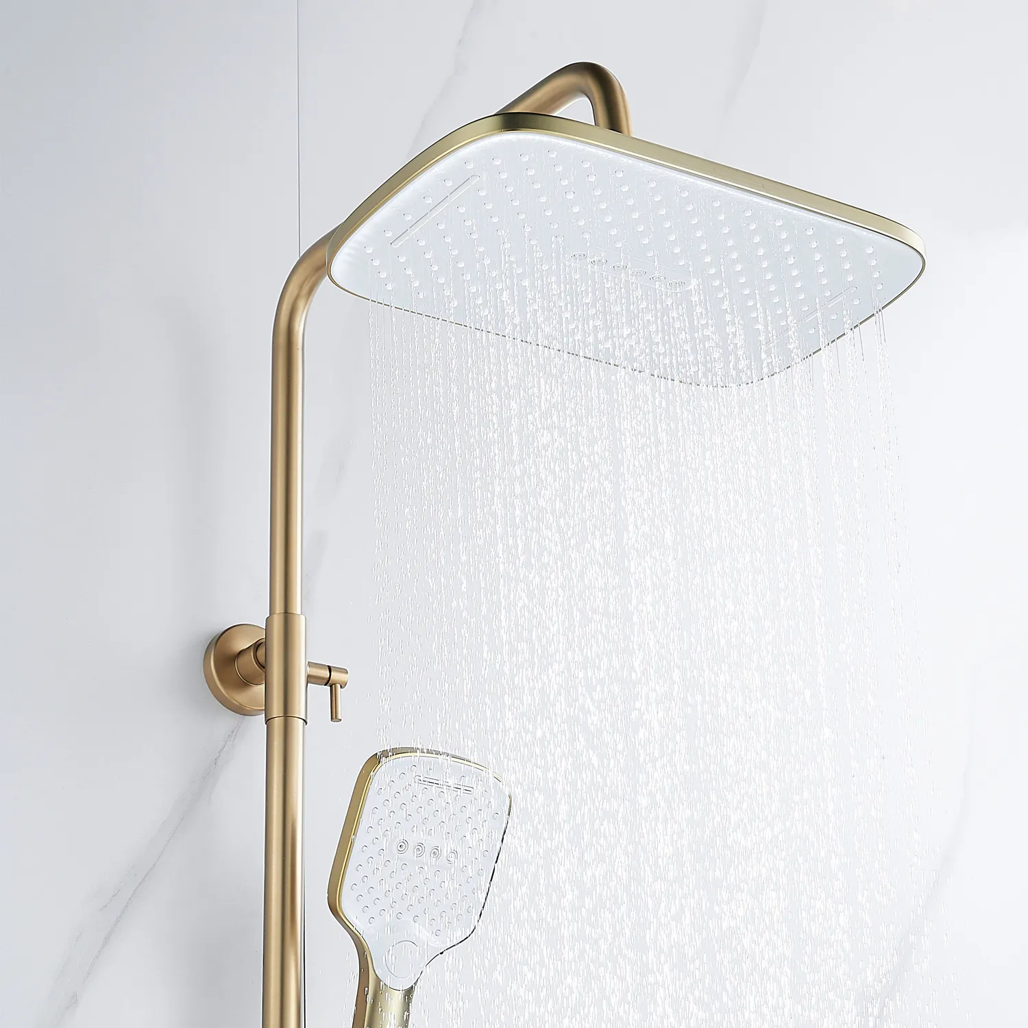 Душевая система Shevanik S4136G, золотой сатин