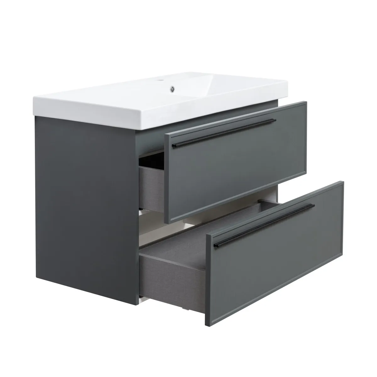 Тумба под раковину подвесная La Fenice Elba TWIN FNC-01-ELB-G-90-2, серо-зеленая