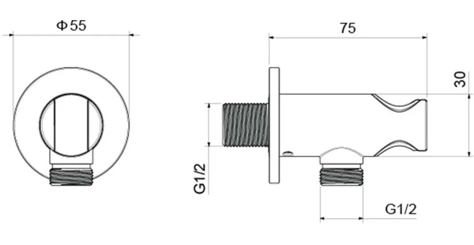 Шланговое подсоединение AQUATEK, с держателем, матовый черный AQ2460MB