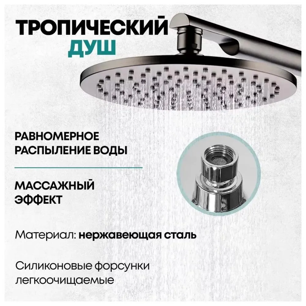 Душевая система встраиваемая (без излива) Grocenberg GB5090BG, графит