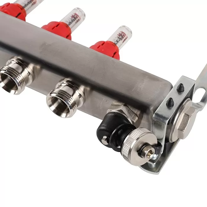 Коллектор Rommer 1"x3/4" на 7 контуров с расходомерами и запорными клапанами (RMS-1201-000007)