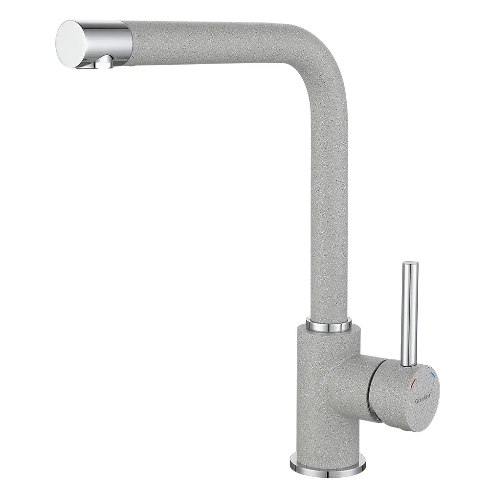 Смеситель для кухни GranFest 3651, серый