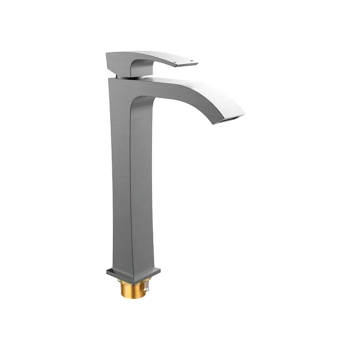 Смеситель для раковины высокий Gappo G1007-89, оружейная сталь
