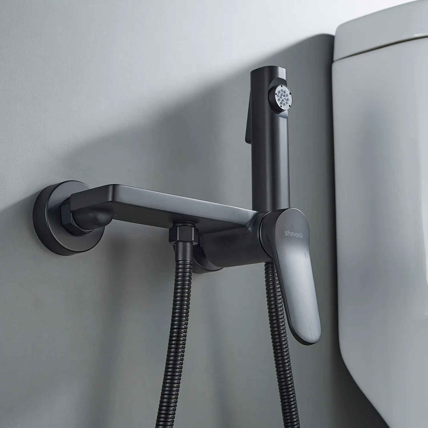 Гигиенический душ со смесителем Shevanik S4305H-1, черный