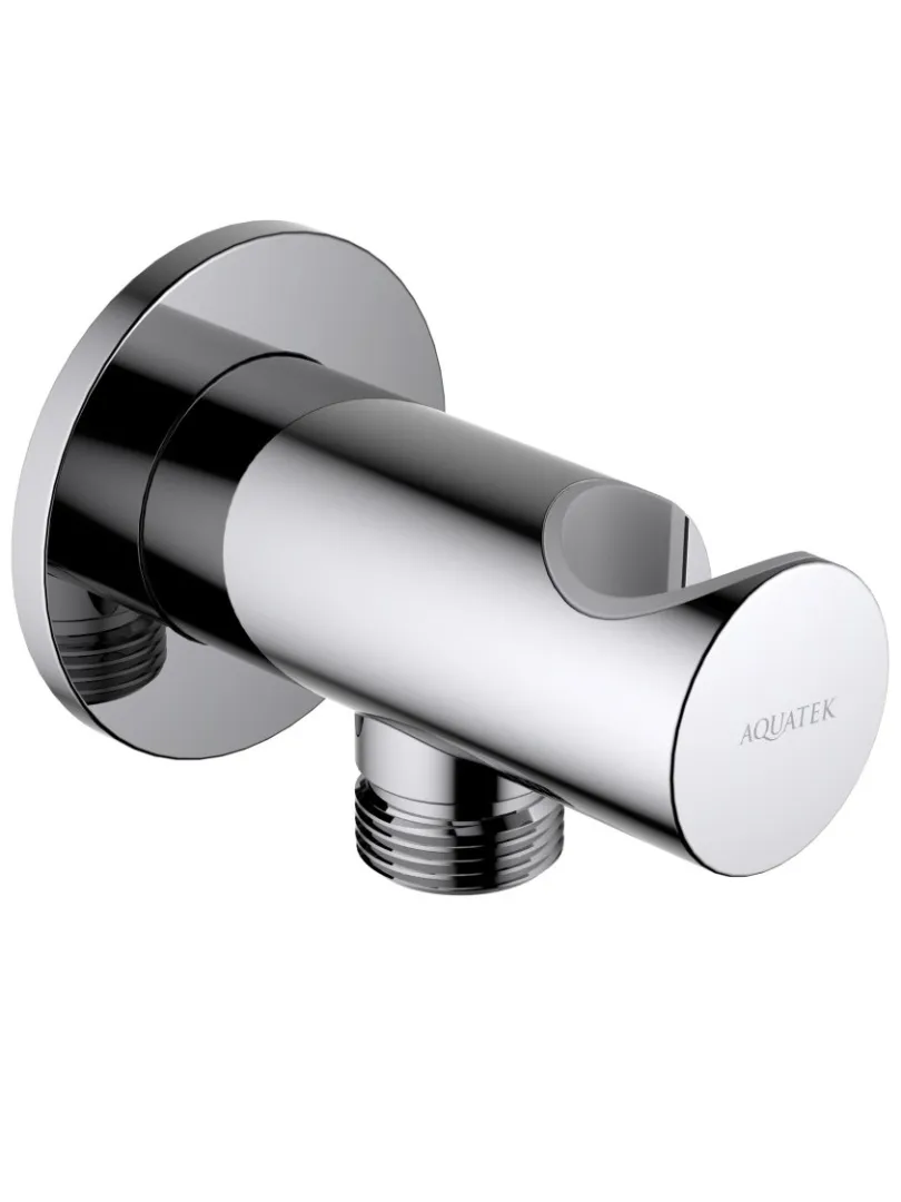 Шланговое подсоединение AQUATEK, с держателем, хром AQ2464CR