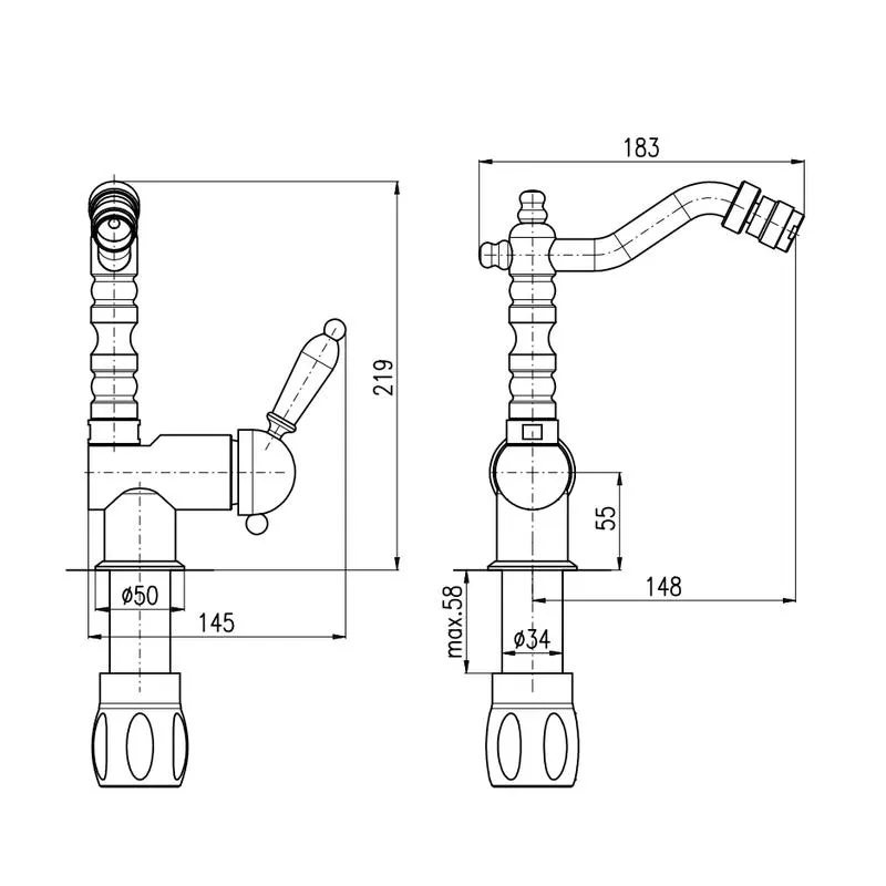 Смеситель для биде Rav Slezak LABE L508.5/9Z, золото