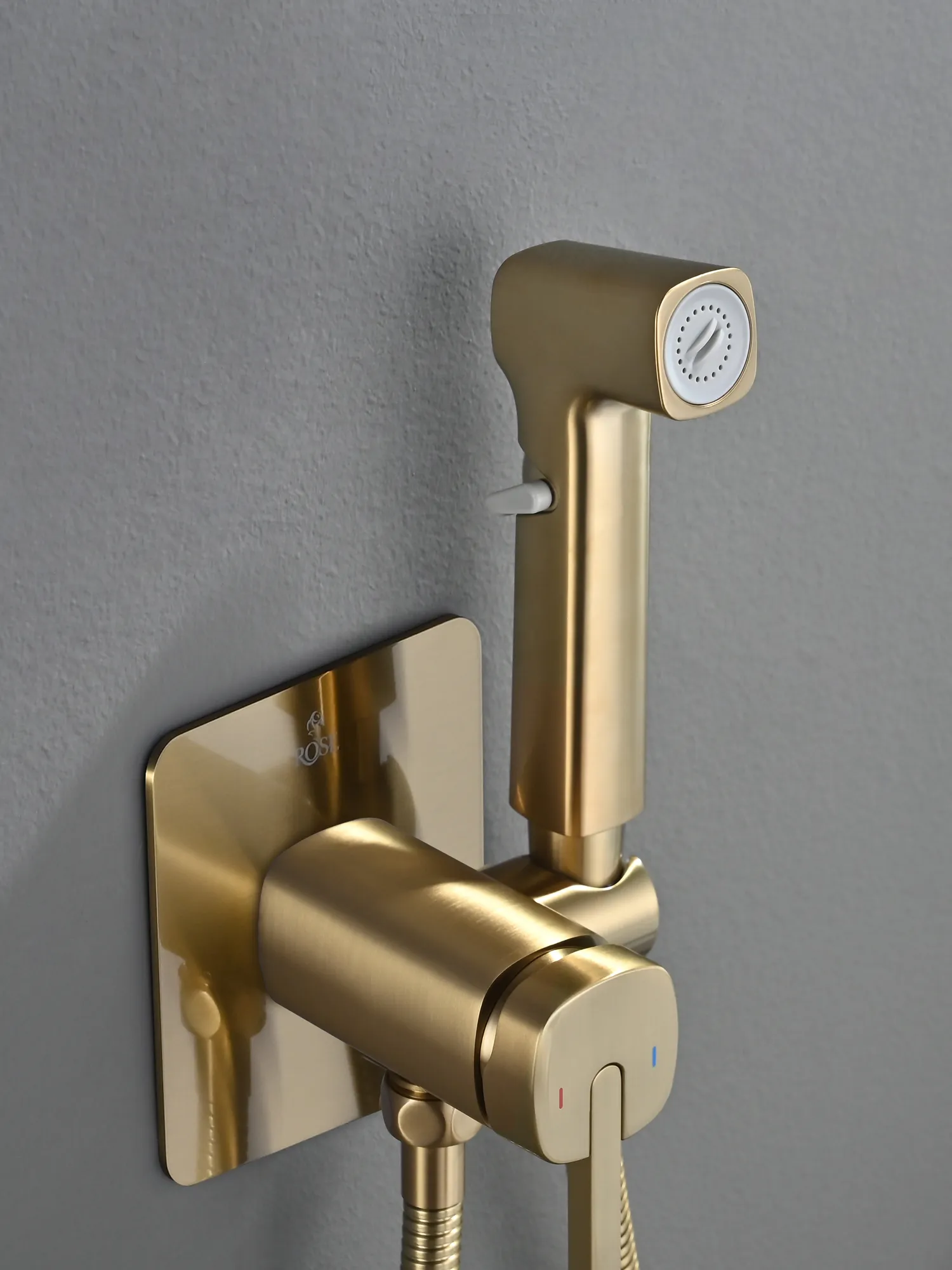 Гигиенический душ со смесителем Rose R245G, золотой сатин