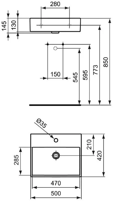 Умывальник Ideal Standard Strada 50x42 K077701