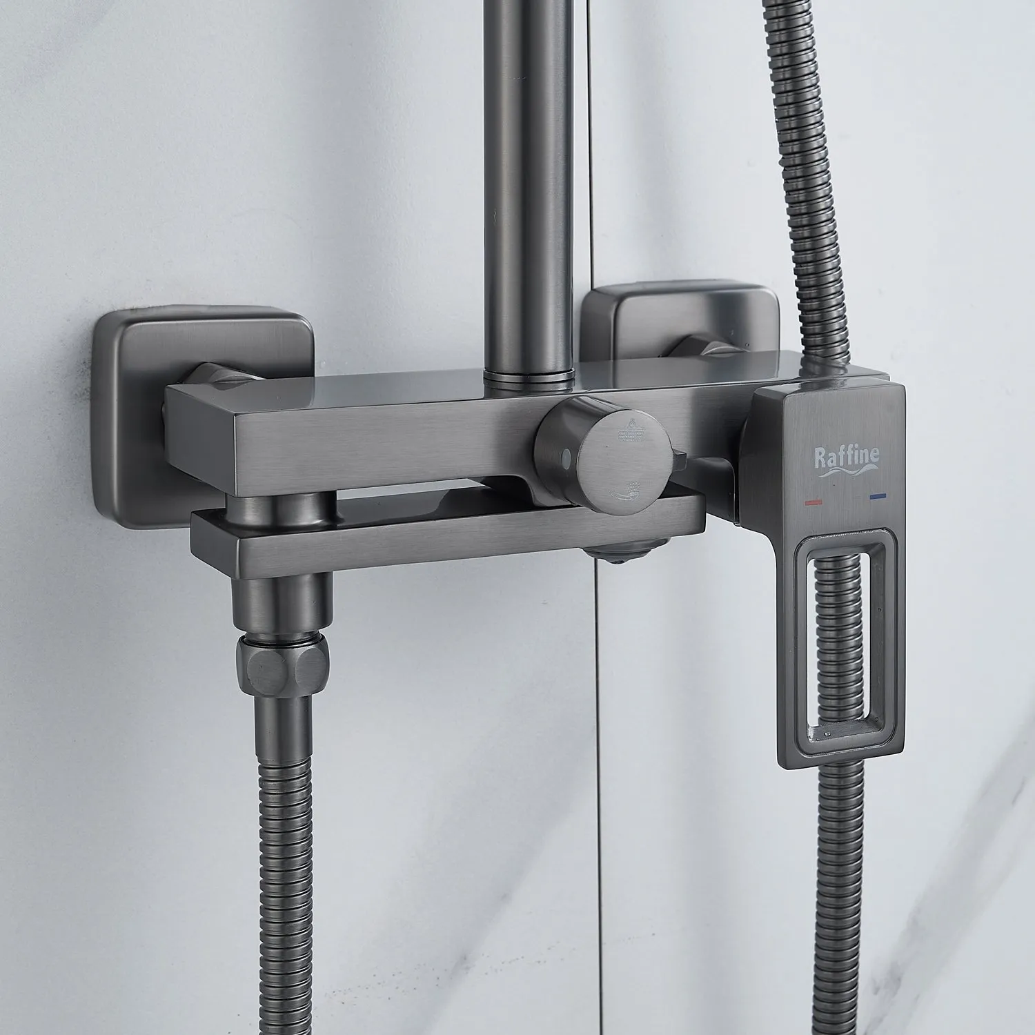 Душевая система Raffine F3696T, оружейная сталь