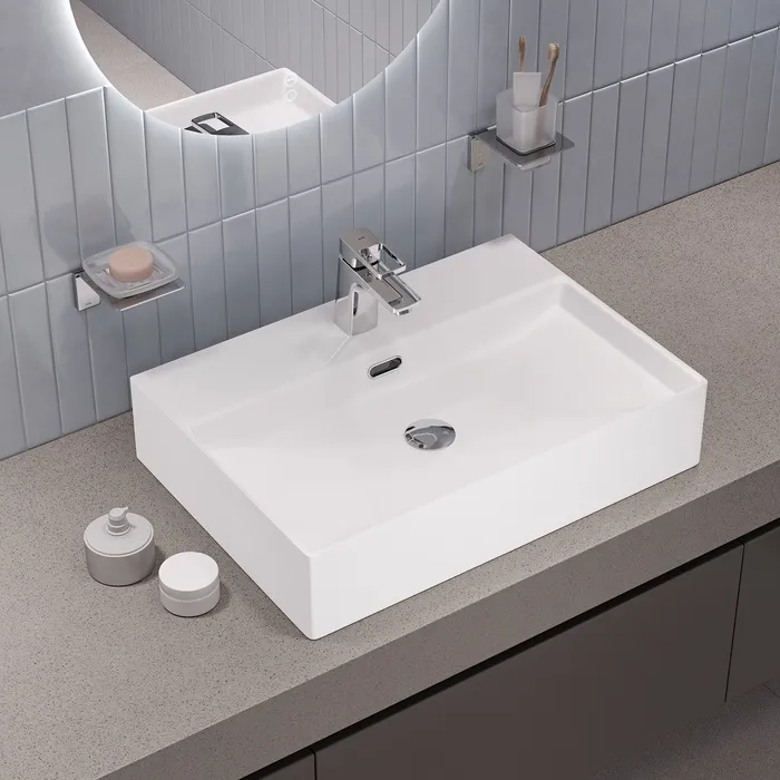 Умывальник накладной/подвесной, белый глянцевый, Bild, IDDIS, BILWS60i27