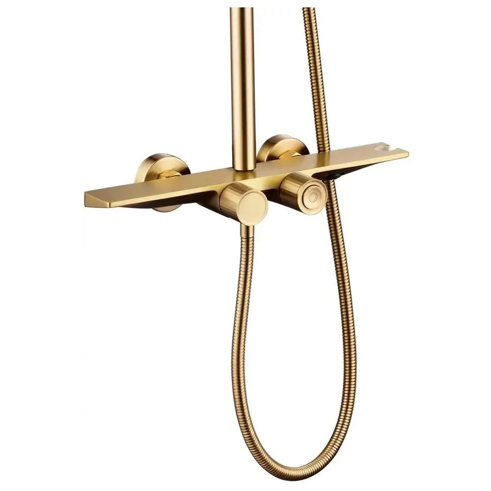 Душевая система с термостатом Grocenberg GB7038MG, матовое золото