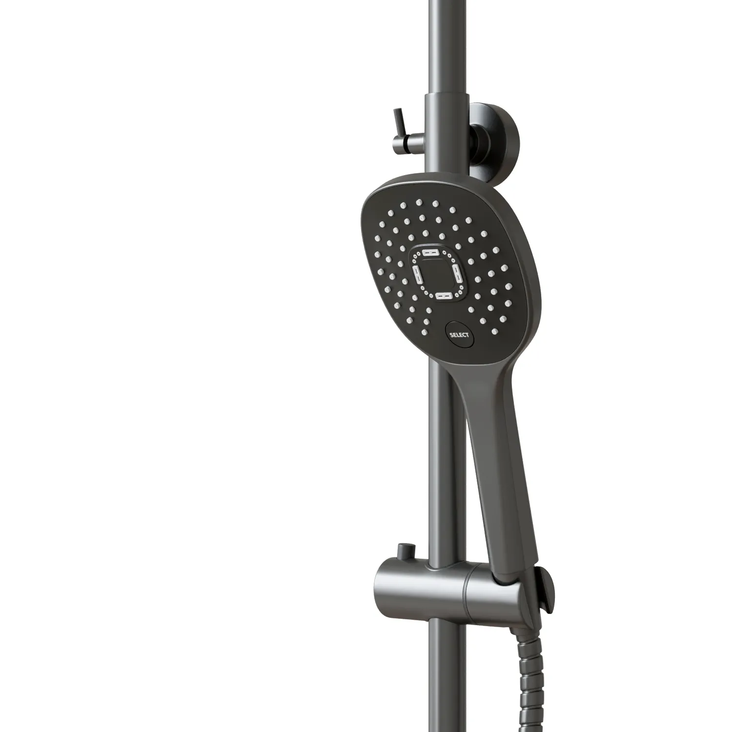Душевая система 35к MIXLINE МЛ33-06Г(ML33-06GR) "Сити"излив лейка 3 поз. +лейка "Троп. душ" ГРАФИТ (556594)