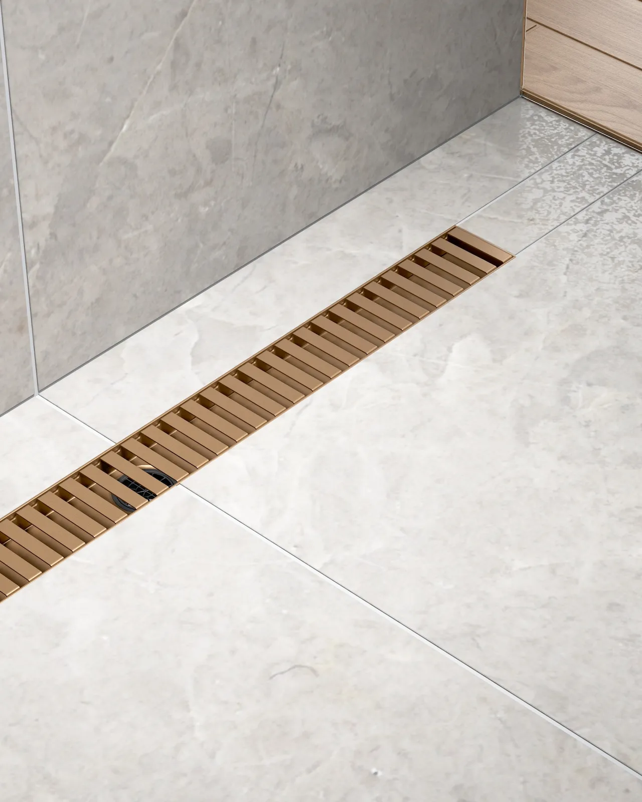 Душевой лоток TIMO Drain System 800 с вставкой "lines", розовое золото (DS230108/19)