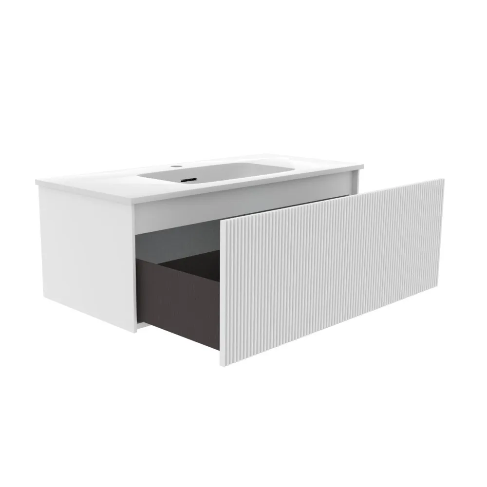 Тумба под раковину подвесная La Fenice Terra FNC-01-TER-B-100, белая