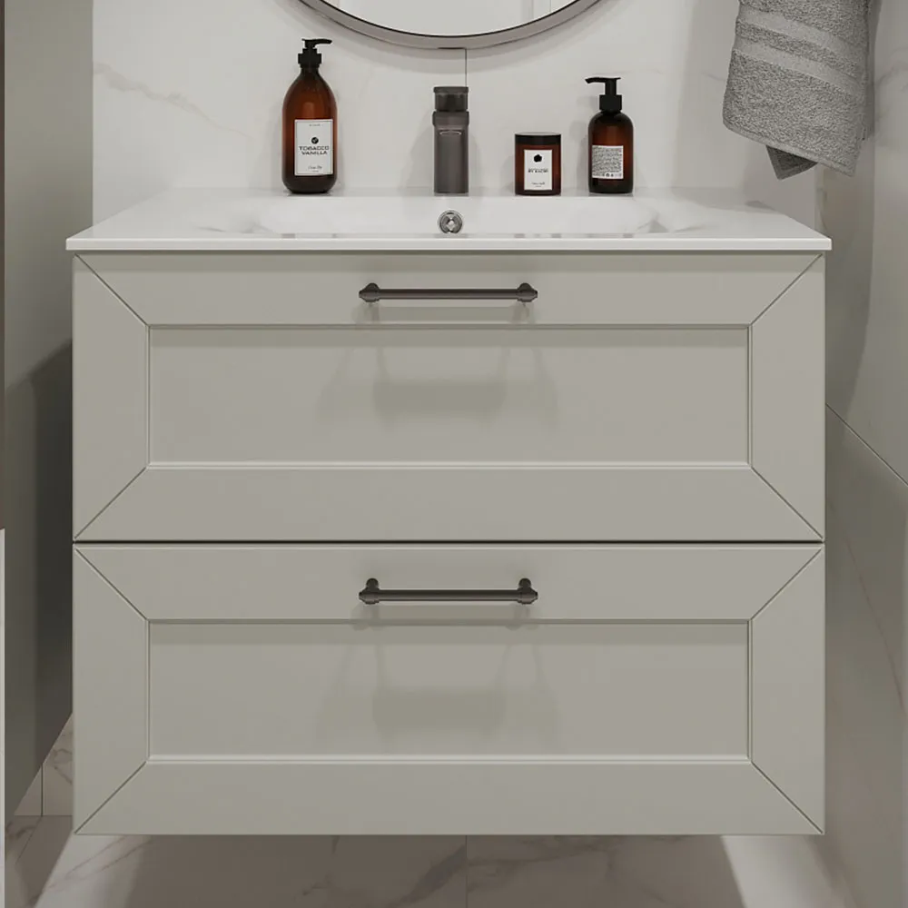 Тумба с раковиной подвесная (80см) Terminus Victoria VIC10802900301O, белый