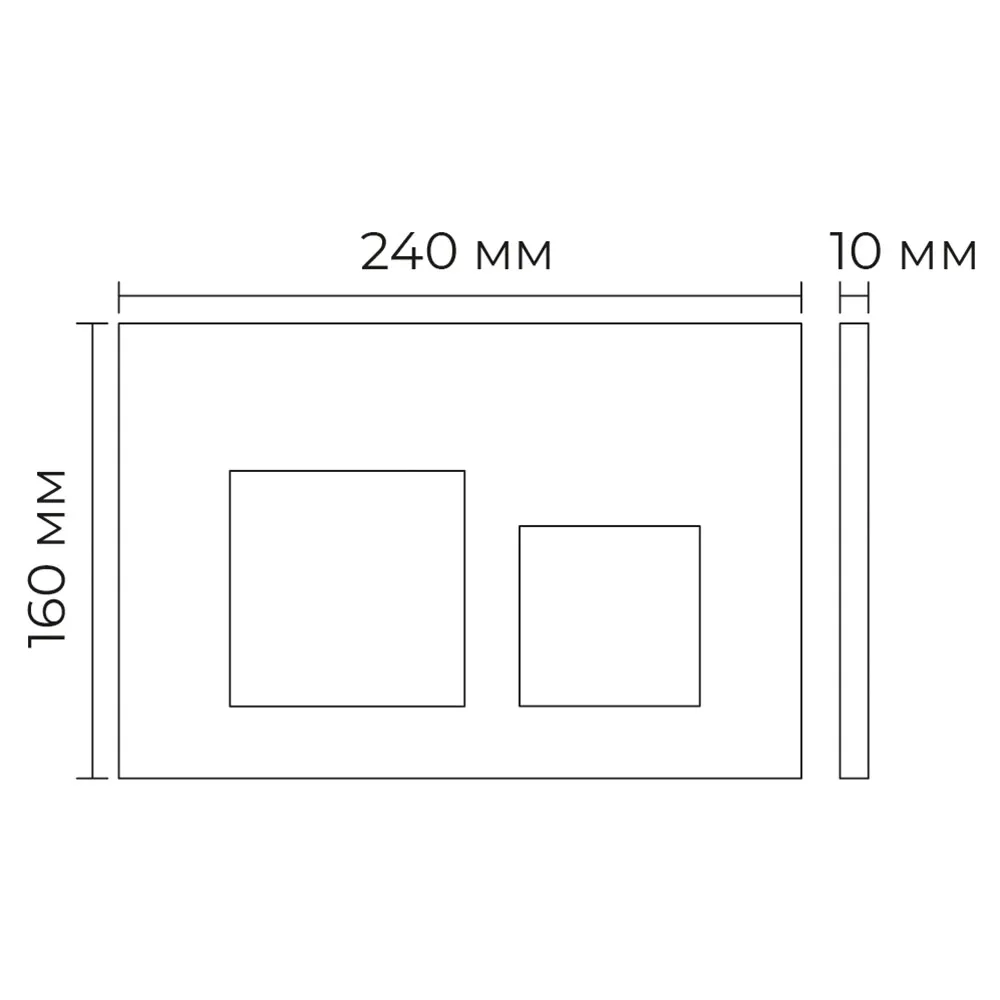 Клавиша смыва Terminus 82K24х16B, черный
