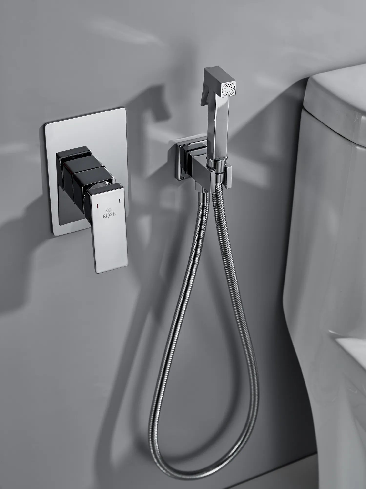 Гигиенический душ со смесителем Rose R2805, хром