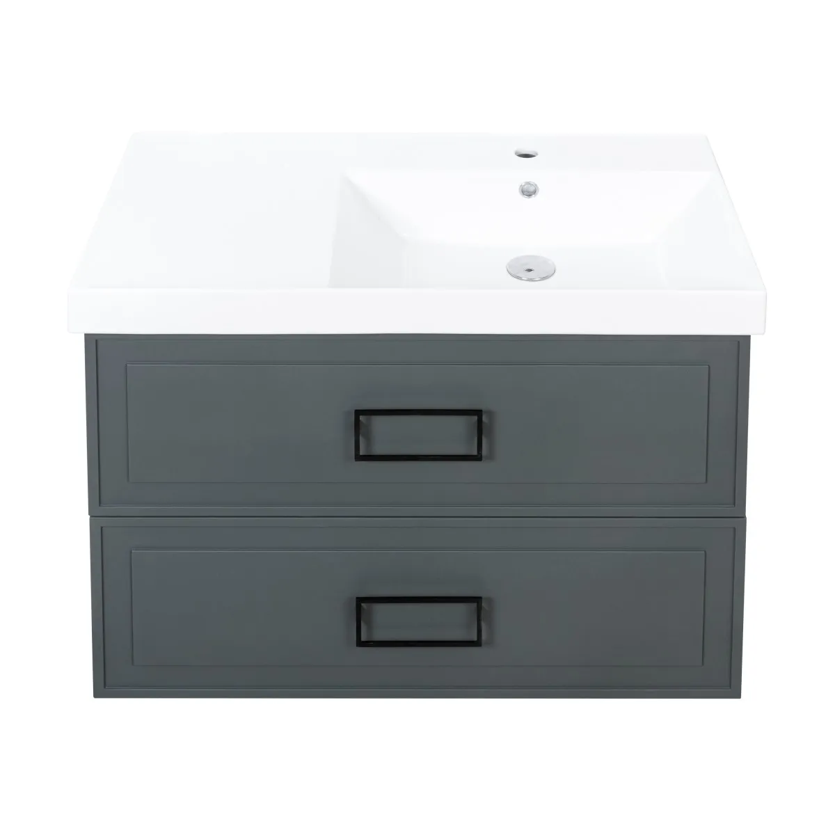 Тумба под раковину подвесная La Fenice Cubo TWIN FNC-01-CUB-G-90-2, серо-зеленая