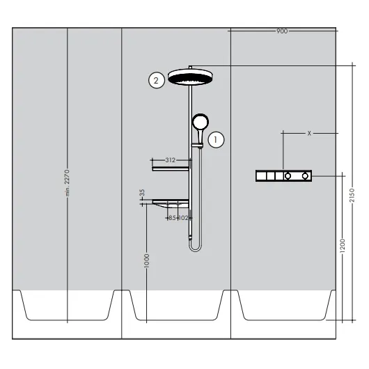 26842700S Set HG Rainfinity Showerpipe 360 1jet душевая система (26842700+26840180), матовый белый