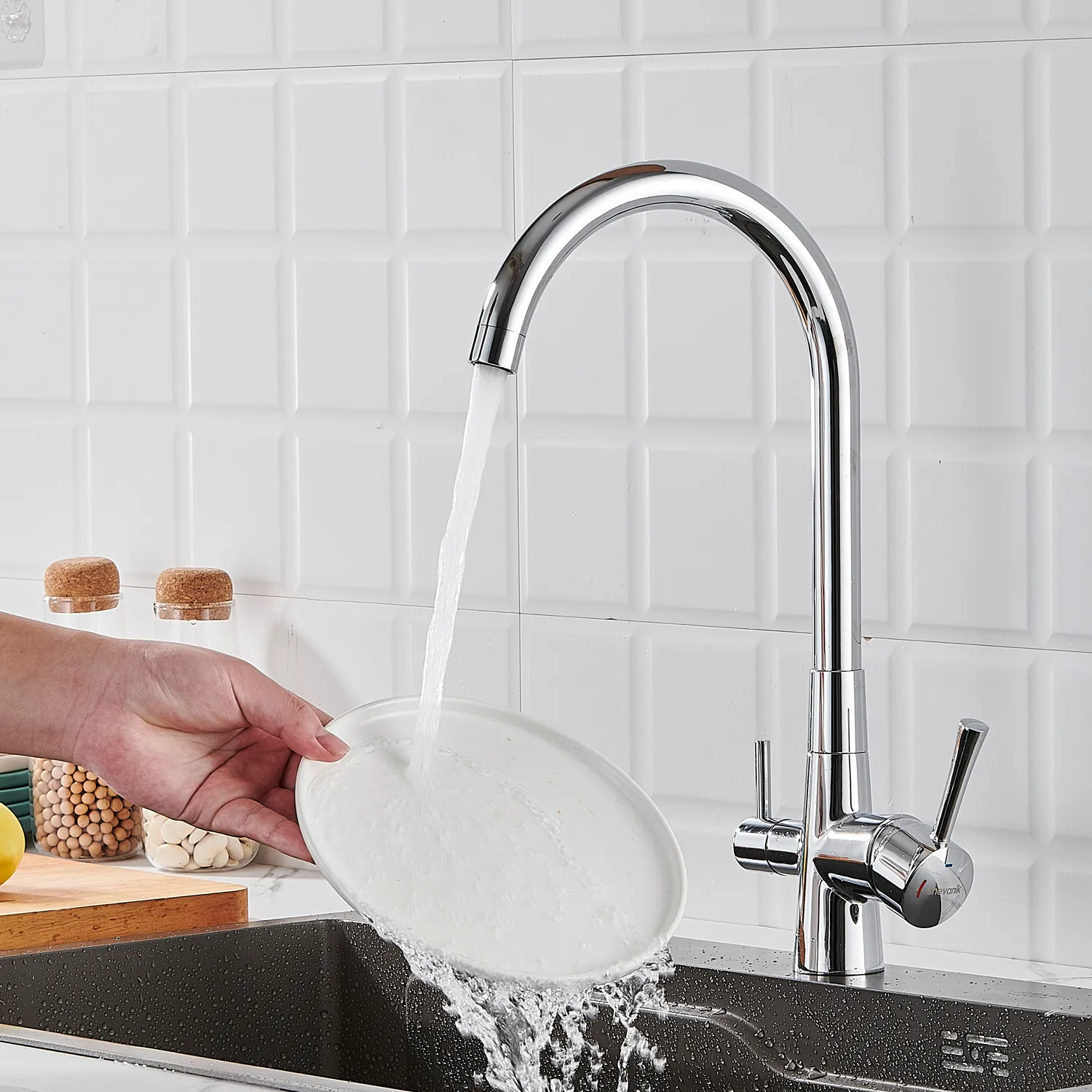 Смеситель для кухни с подключением фильтра Shevanik S428, хром