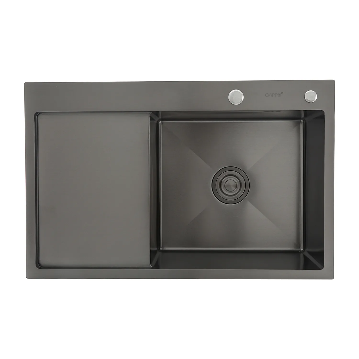 Кухонная мойка с коландером GAPPO GS7850-6R, графит