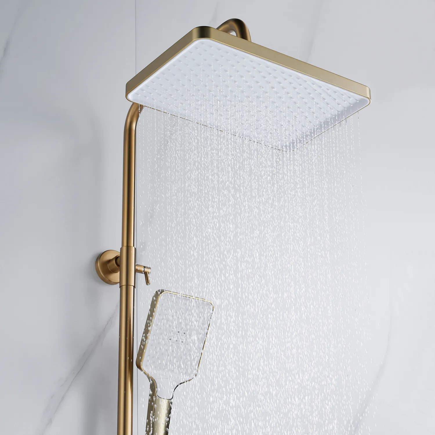 Душевая система Shevanik S4436G, золотой сатин
