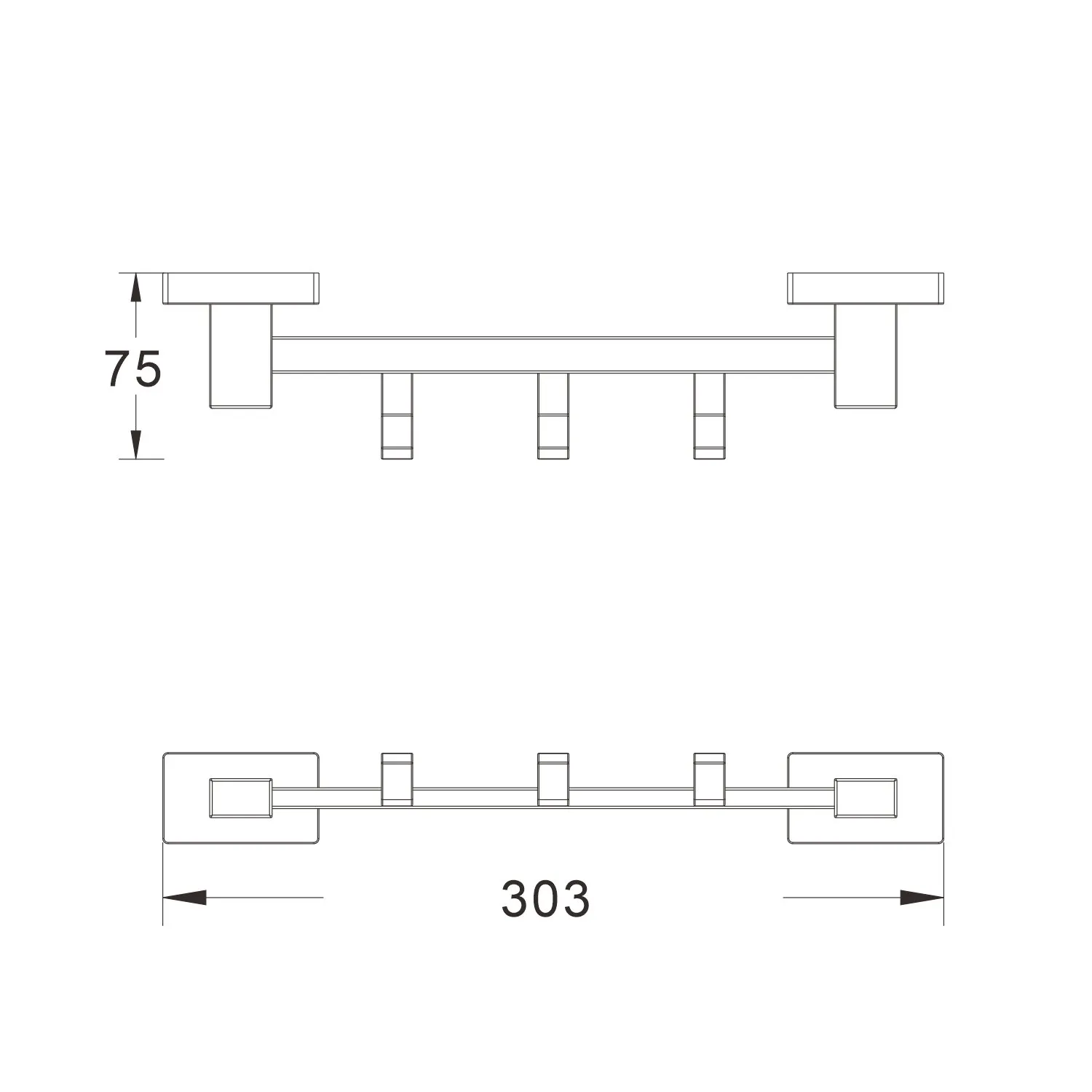 Планка с крючками Shevanik SG5631G, золотой сатин
