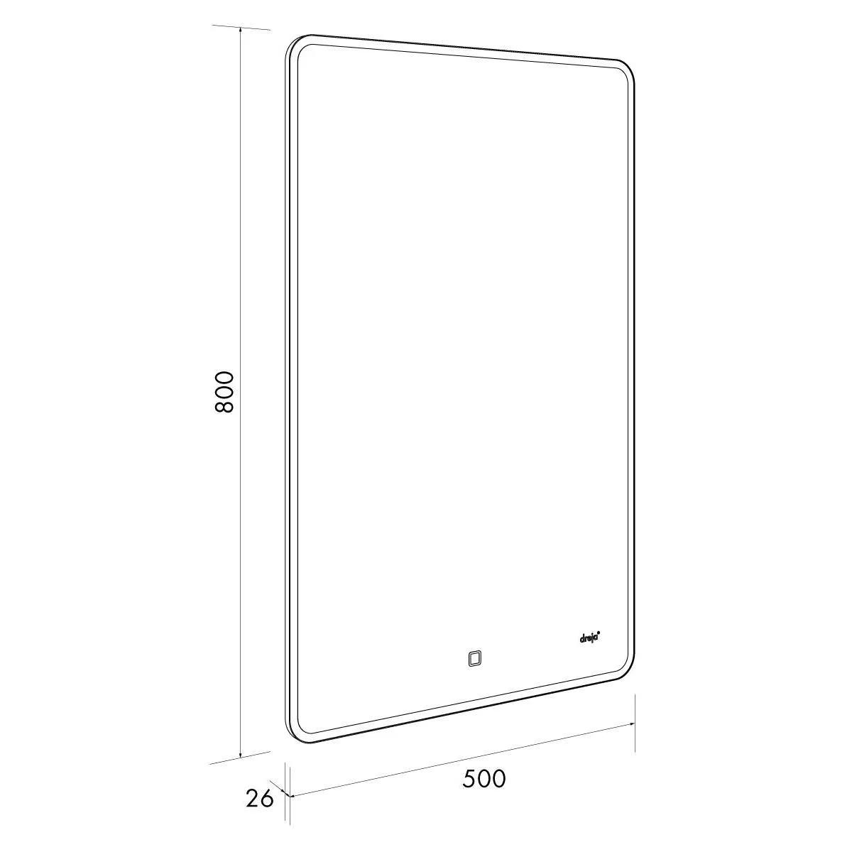 Зеркало Dreja Point 50x80 см, белый