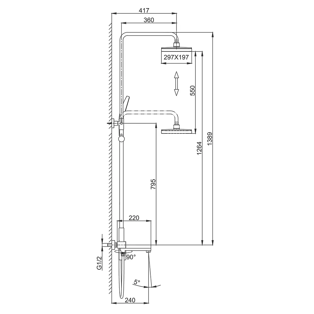 Душевая система FRAP F2491-26, черный