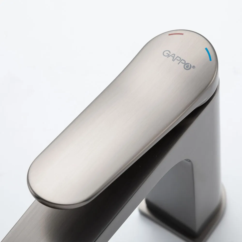 Смеситель для раковины Gappo G1010-9, оружейная сталь