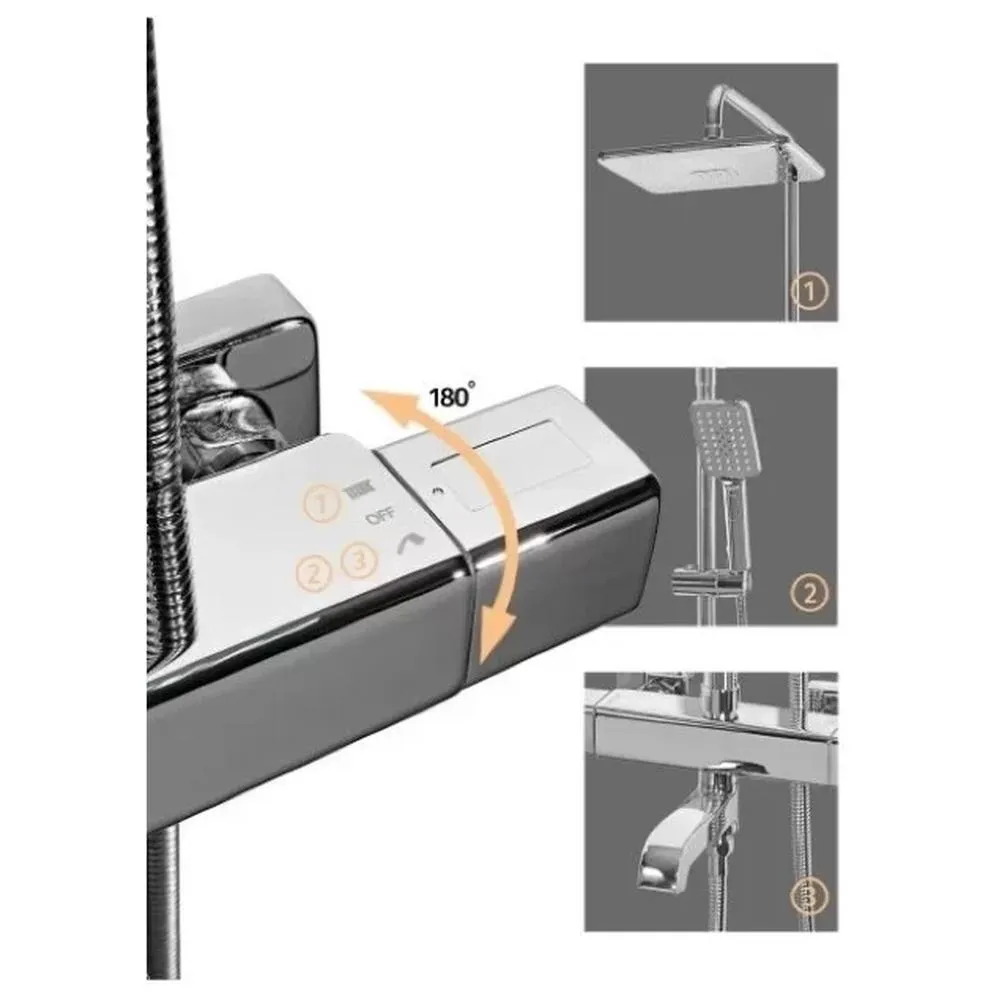 Душевая система с термостатом Grocenberg GB7005CR, хром