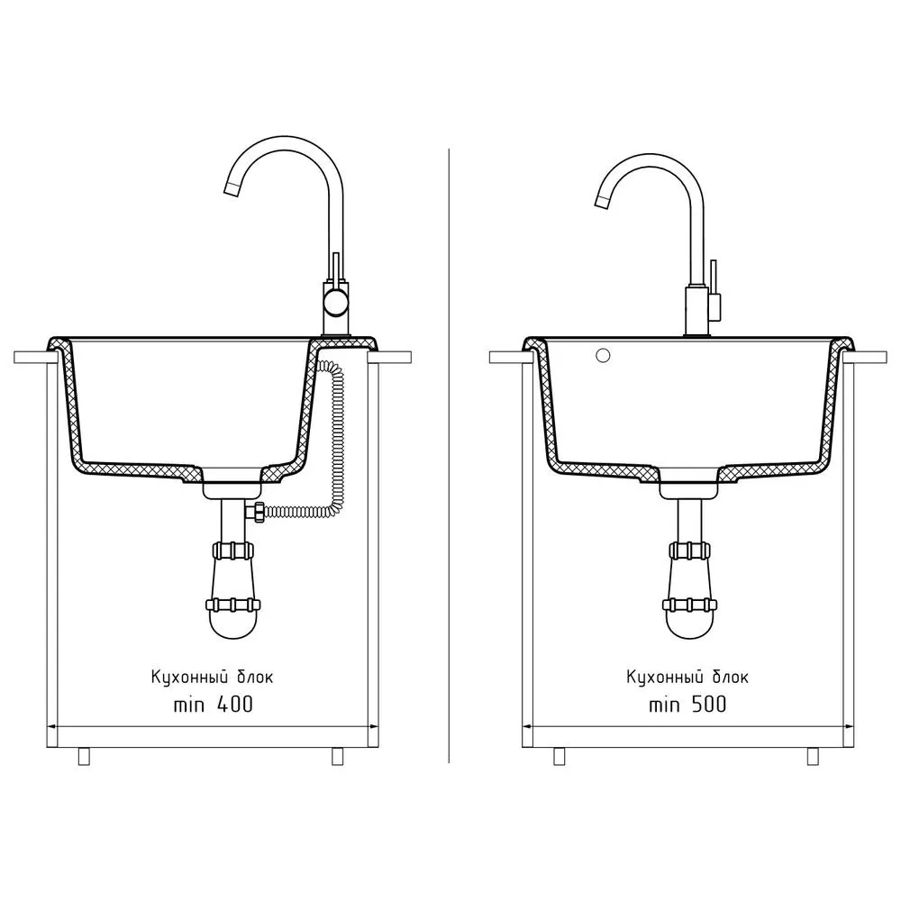 Кухонная мойка GranFest QUARZ 48, белый