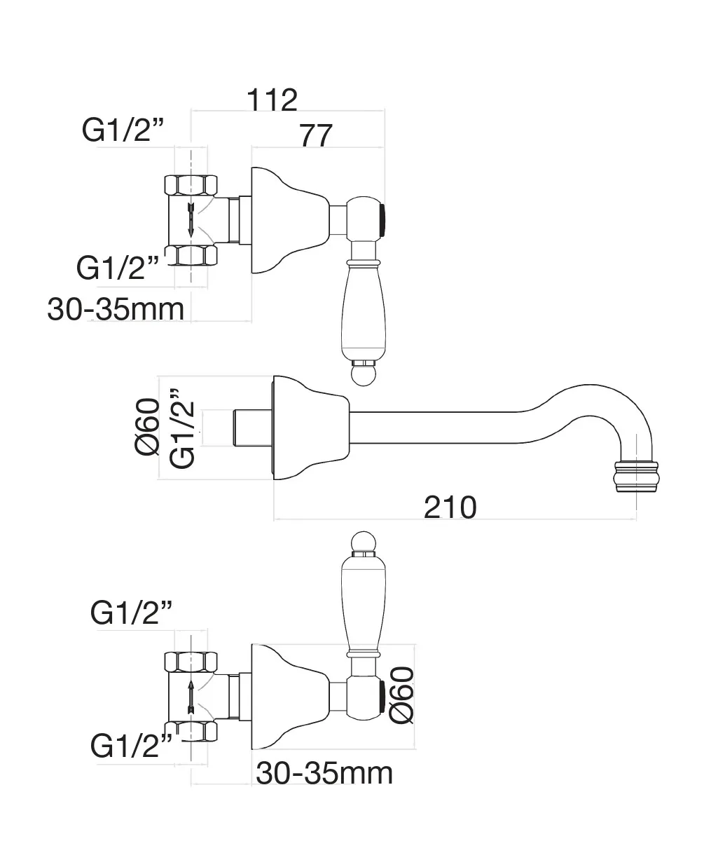 Смеситель для раковины Fiore COLONIALE 02CR0636, хром