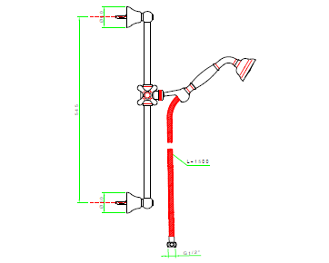 Штанга для душа Nicolazzi Doccia, 545, латунь брашированная (5521M OS)