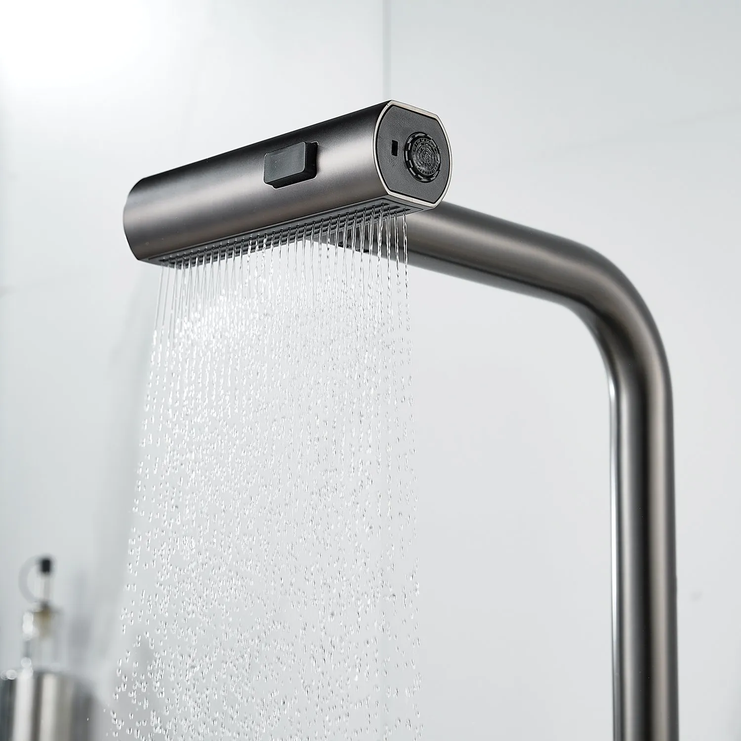 Смеситель для кухни с мультифункциональным изливом Raffine F203T, оружейная сталь