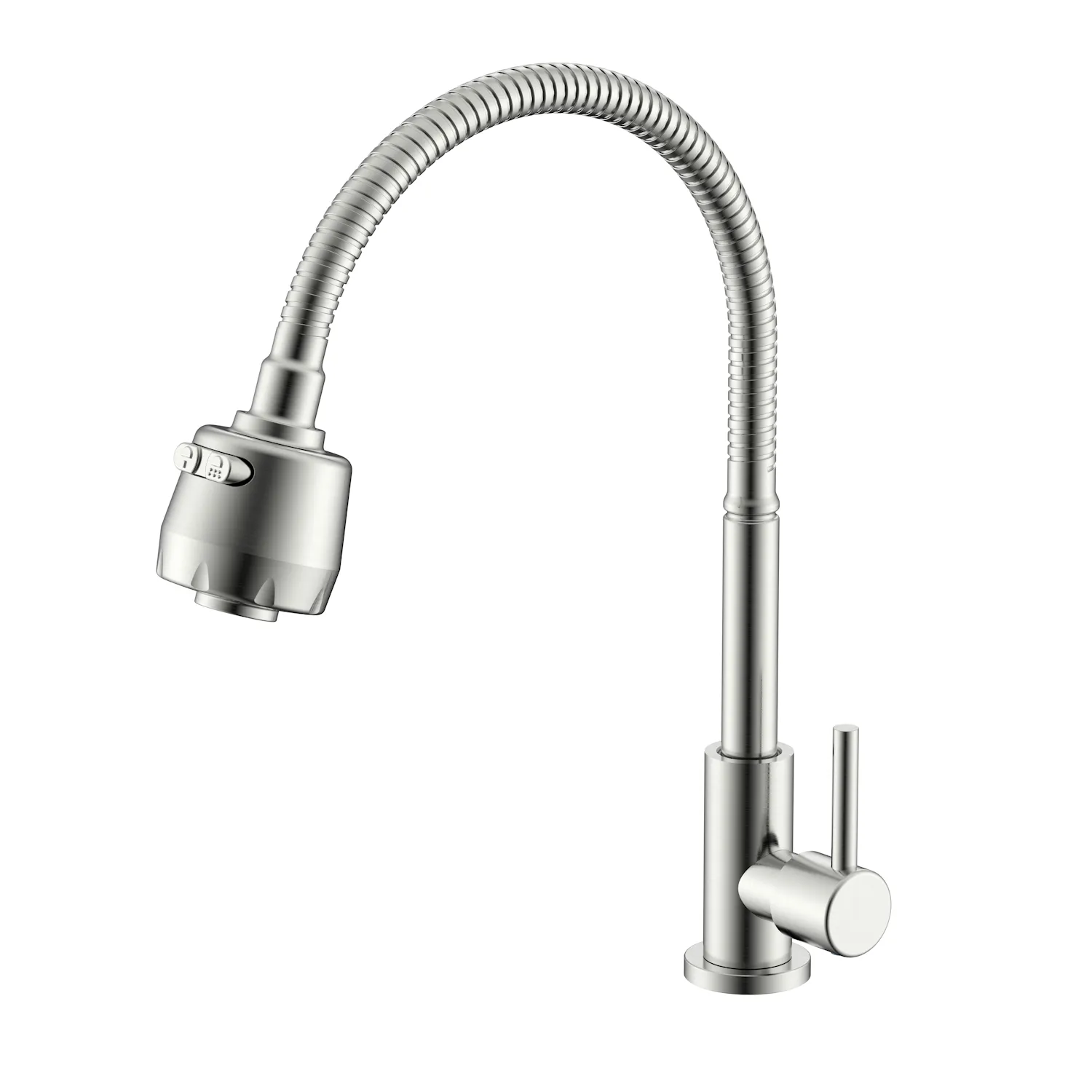 Кран Splenka S249.482.05 для кухни 2-х режимный гибкий поворотный излив, сатин